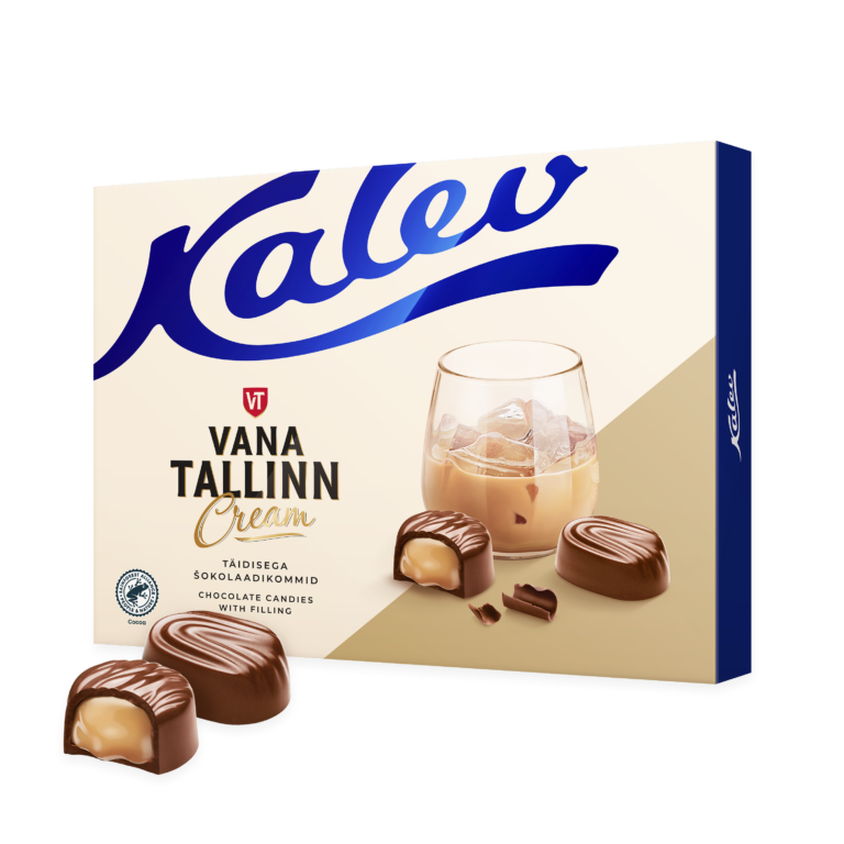 Kalev Vana Tallinn Cream liköörikreemi täidisega šokolaadikommid 122g - Image 3