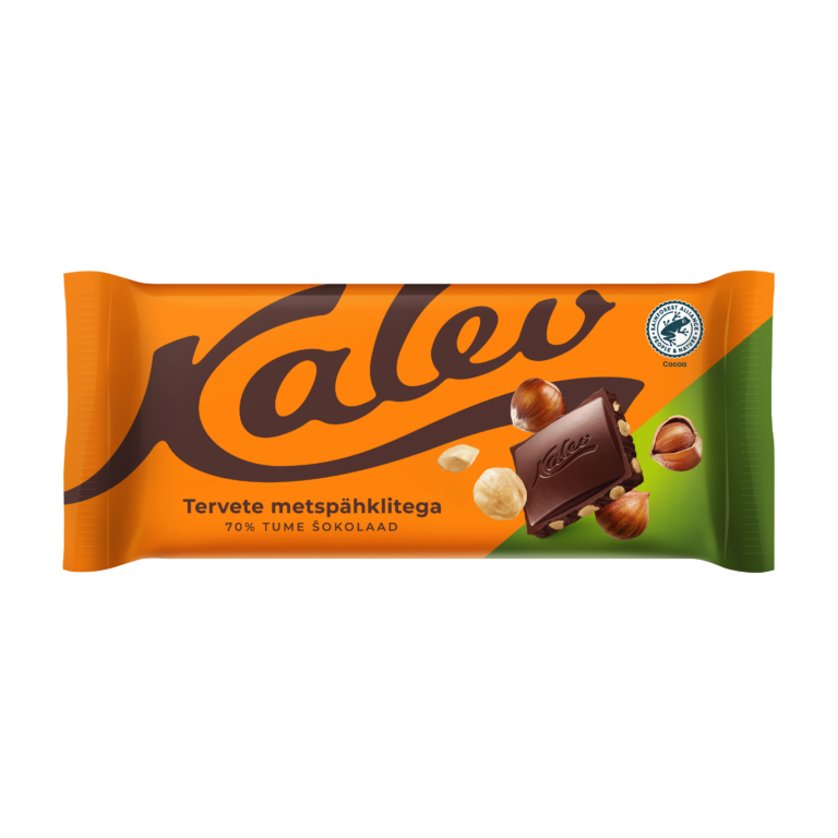 Kalev dark chocolate with whole hazelnutste metspähklitega 100g