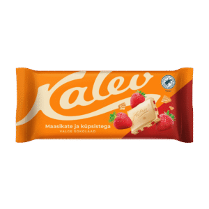 Kalev valge šokolaad küpsisetükkidega ja maasikaga 100g