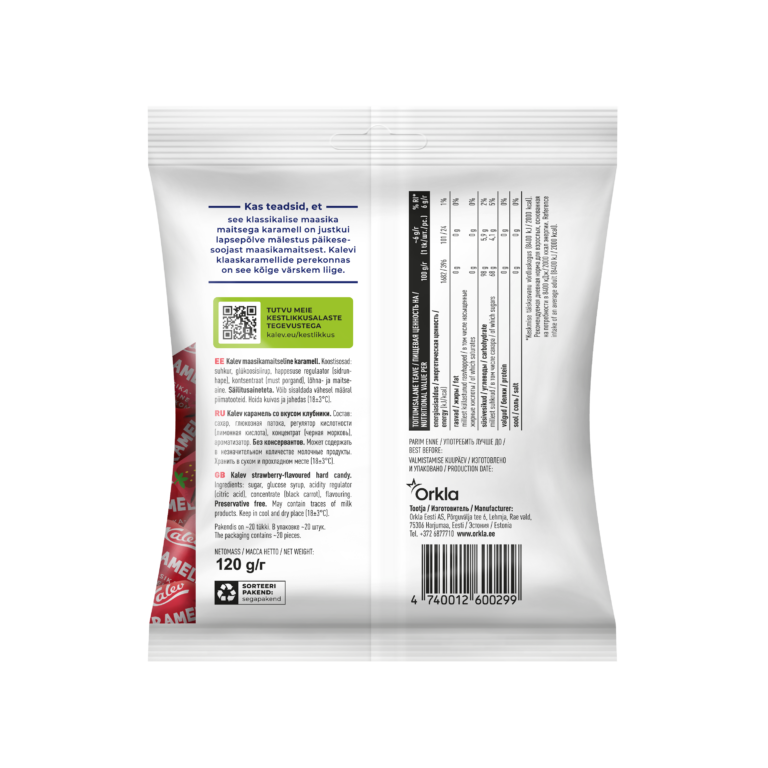Kalev maasikamaitseline karamell 120g - Image 2
