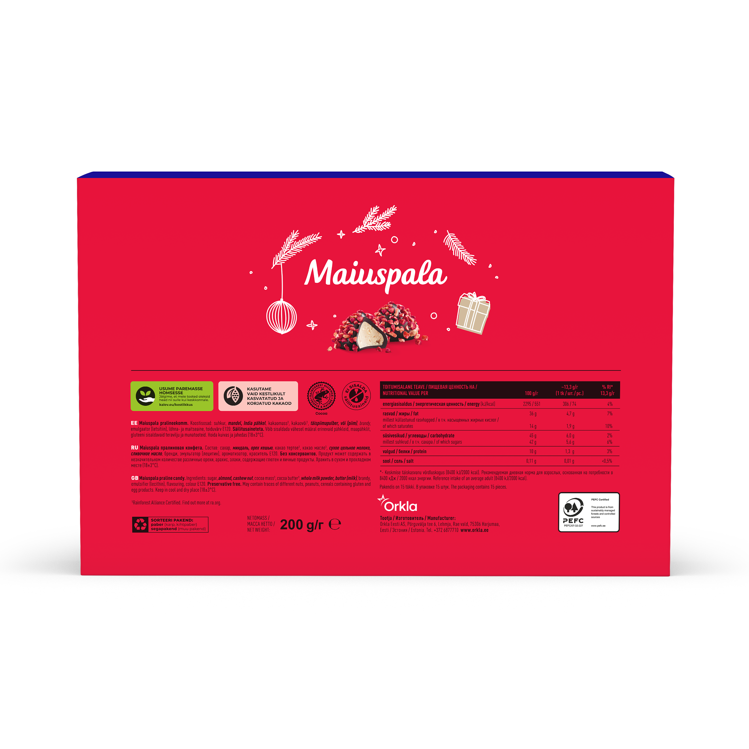 Kalev Maiuspala praline candies winter collection 200g - Image 2