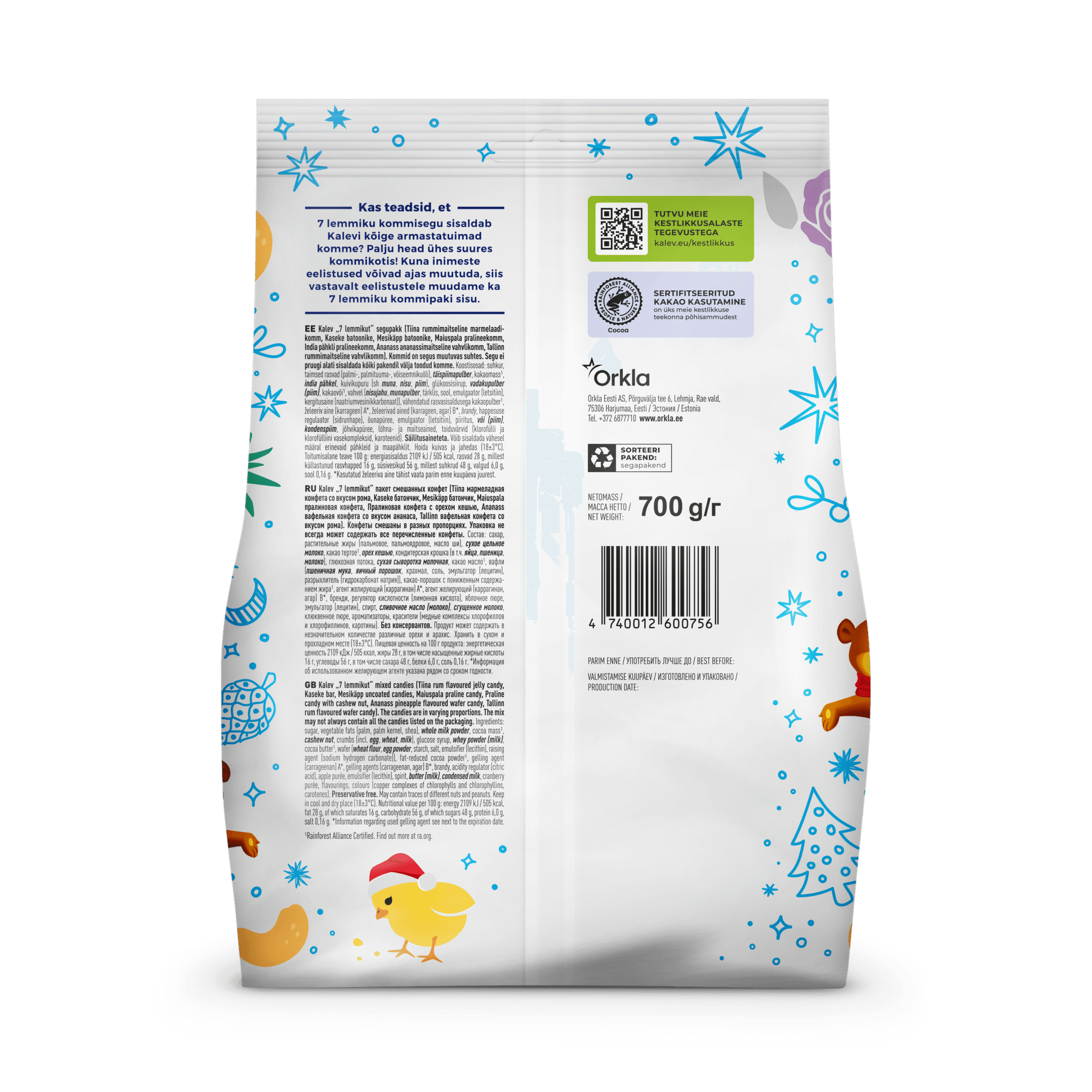 Kalev „7 lemmikut“ mixed candies 700g - Image 2