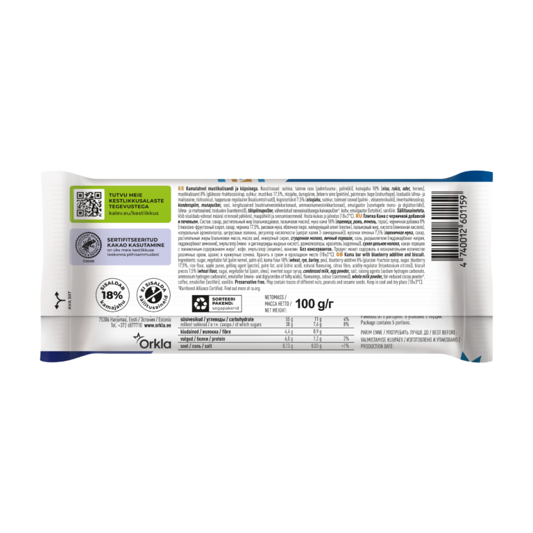 Kalev kama bar with blueberries and biscuits 100g - Image 2