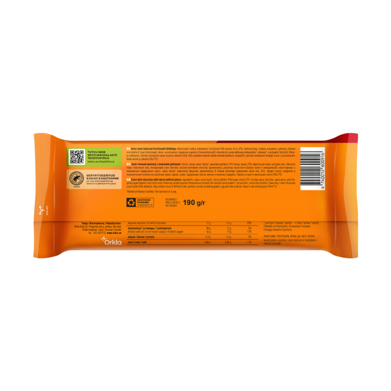 Kalev tume šokolaad kirsiga 190g - Image 2