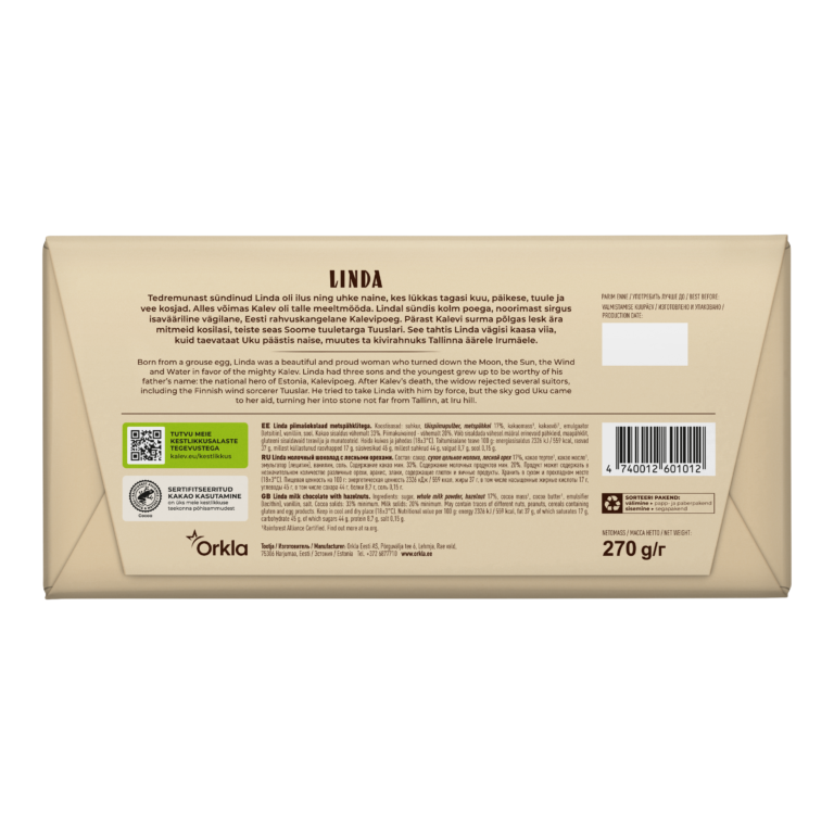 Kalev Linda milk chocolate with crushed hazelnuts 270g - Image 5