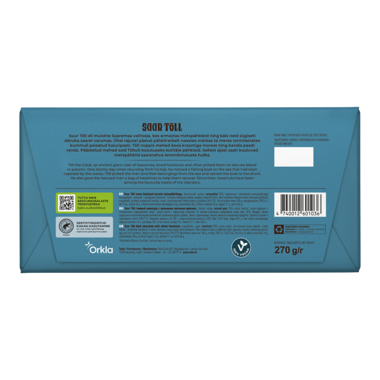 Kalev Suur Tõll dark chocolate with whole hazelnuts 270g - Image 5