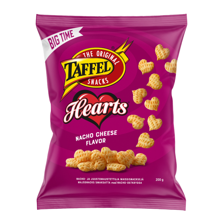 Taffel Hearts nacho-juustumaitselised maisisnäkid 200g
