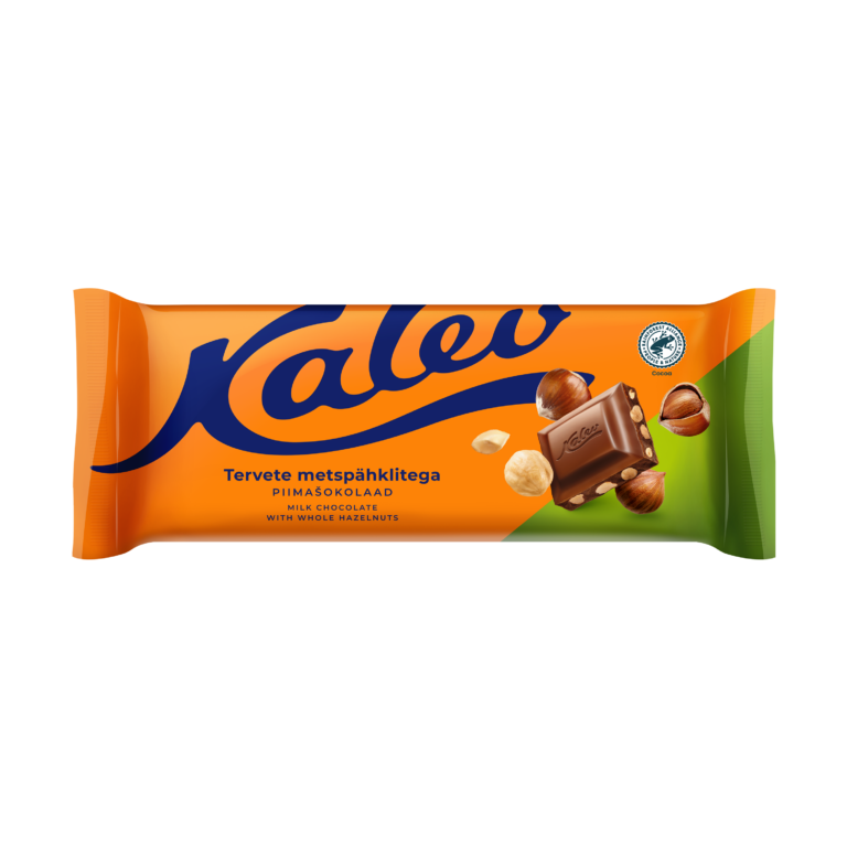 Kalev piimašokolaad tervete metspähklitega 190g