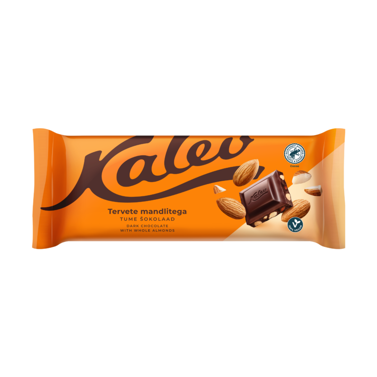 Kalev темный шоколад с цельным миндалем 190г