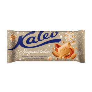 Kalev белый шоколад с карамельным вкусом и соленым миндалем 100г