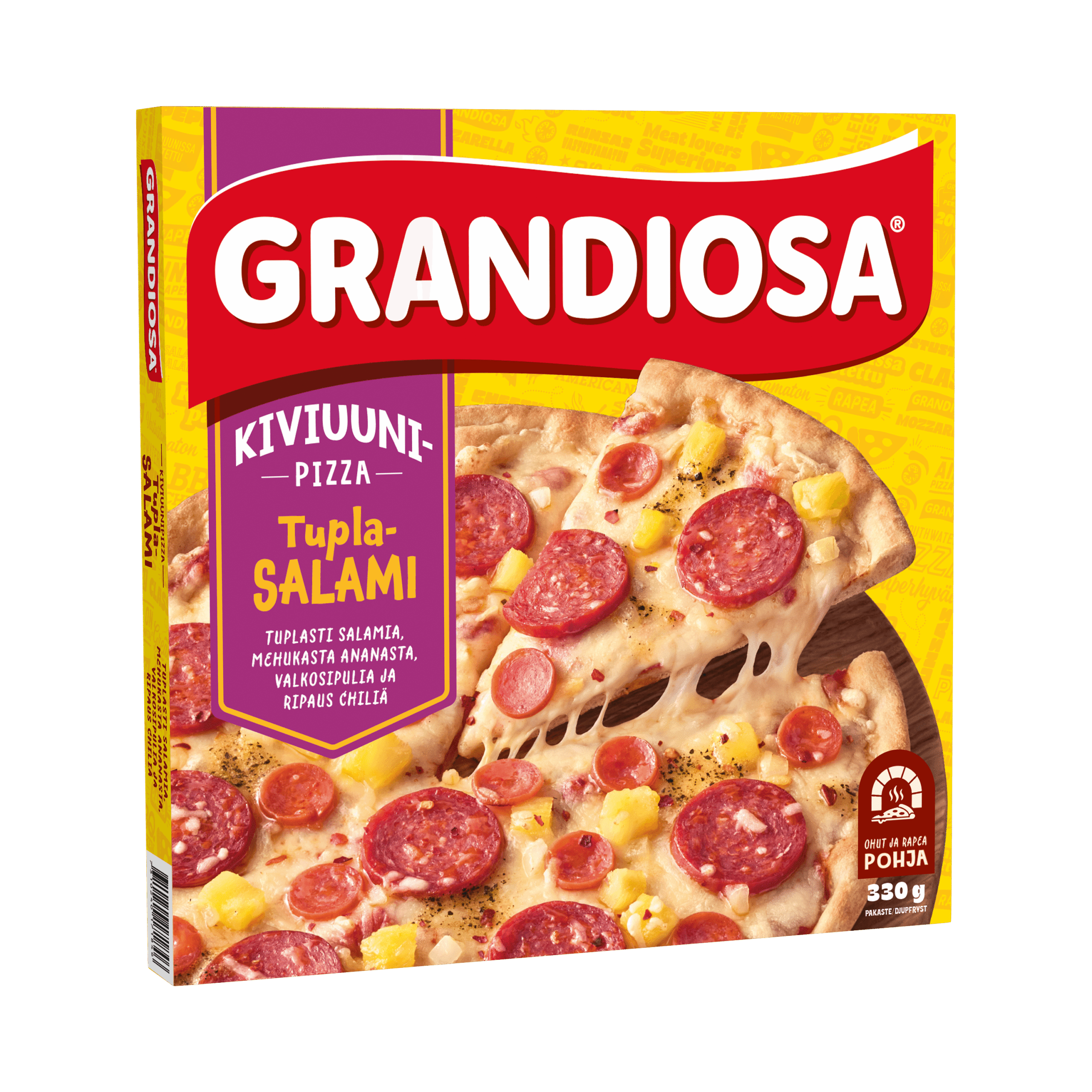 Grandiosa Double Salami kiviahjupizza 330g