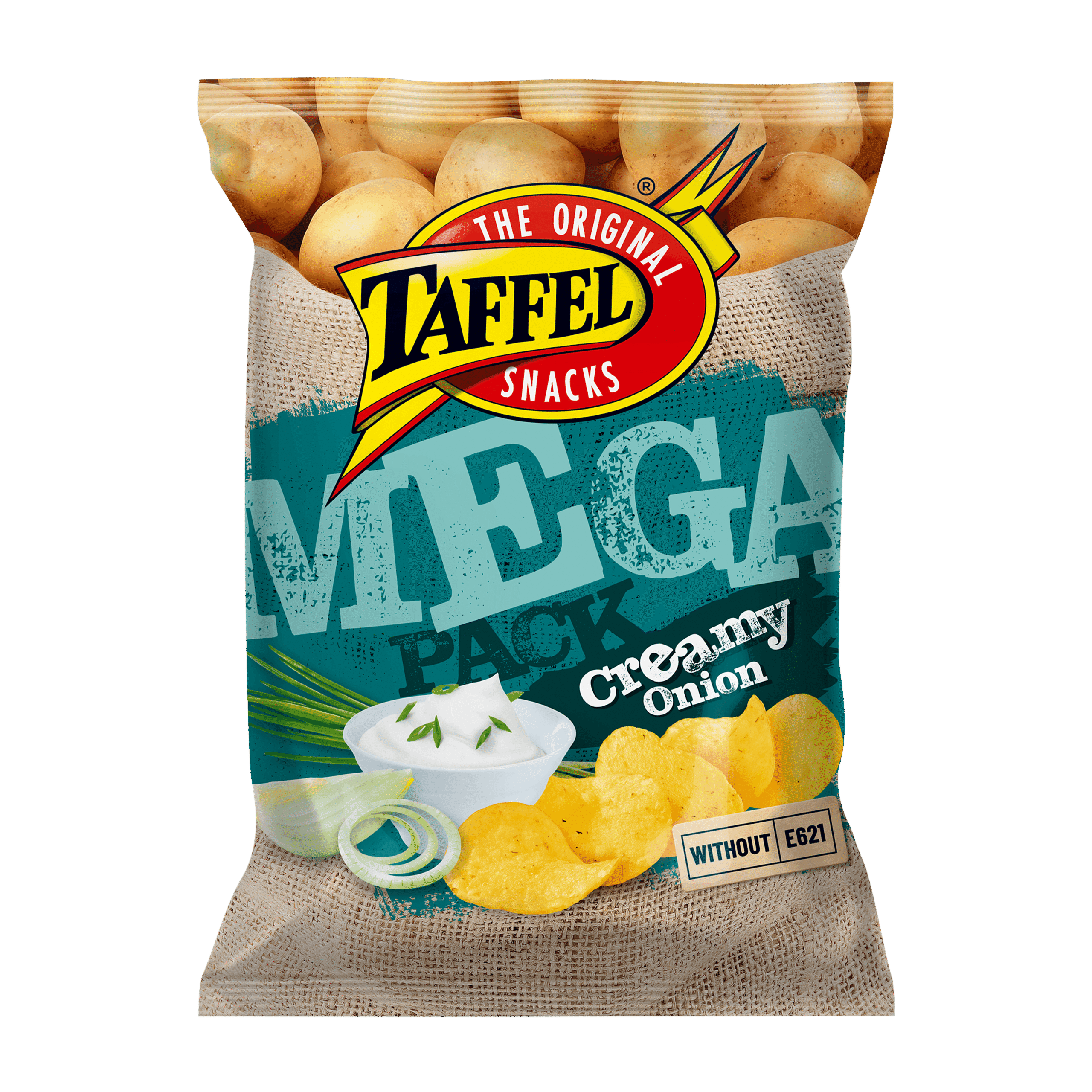 Taffel classic cut potato chips with sour cream and onion flavour 250g