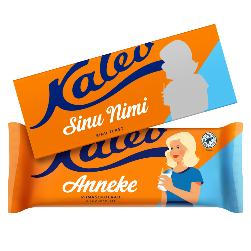 Personaliseeritud teksti ja pildiga Annekese stilistikas šokolaadiümbris, mis sisaldab endas 190g Annekese šokolaadi.